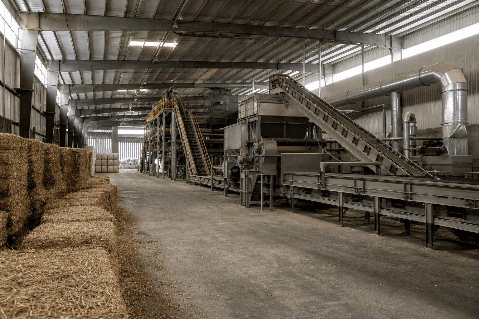 Representative industrial hemp primary processing environment
